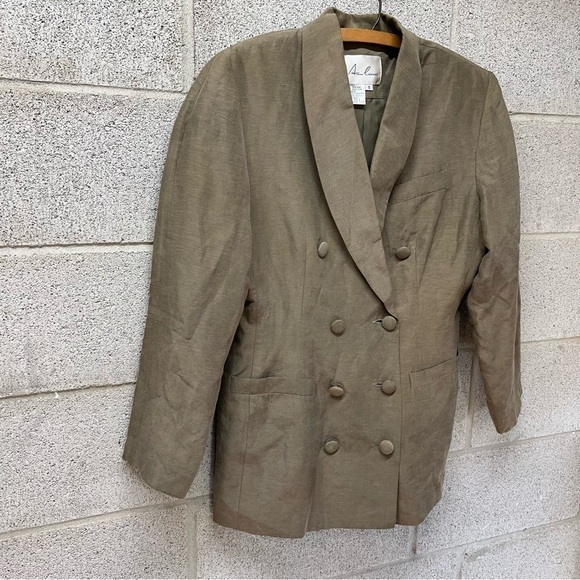Vintage Anne Carson Linen/Silk Blend Double Breasted Blazer - Picture 6 of 9